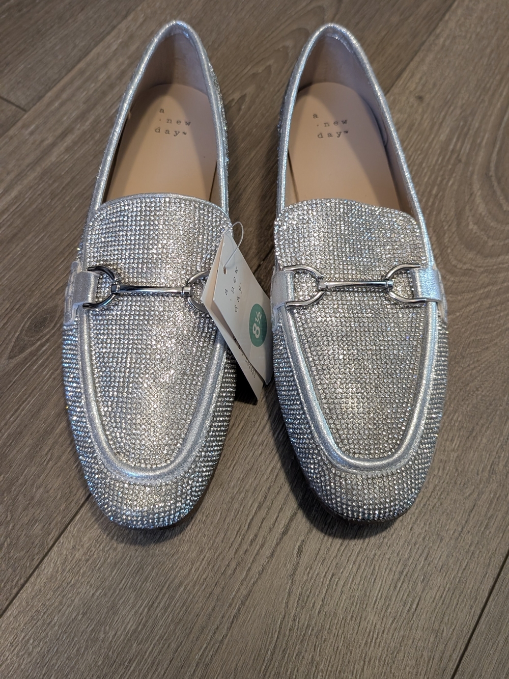 a new day Silver Rhinestone Bit Loafers